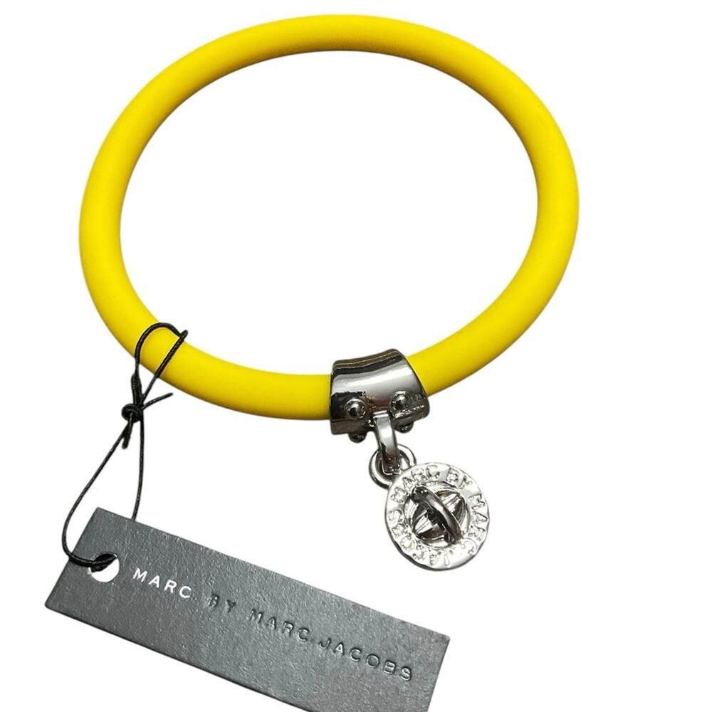 Marc by Marc Jacobs Vibrant Yellow Bracelet with Silver Charm NWT